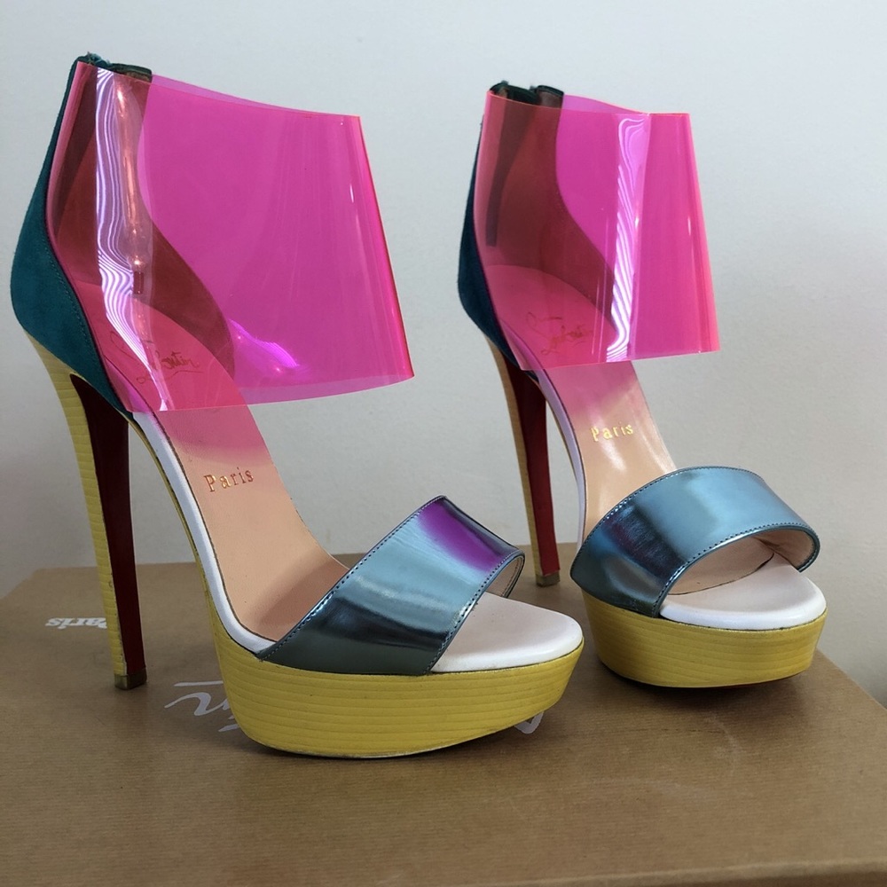 Christian Louboutin Neon Platform Sandal - Picture 1 of 4